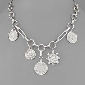 Multi Coin Charm Chain Necklace